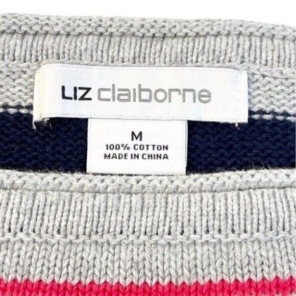 Women’s Y2K Sweater Colorful Scoop Neck Oversized Medium Liz Claiborne - Picture 4 of 5